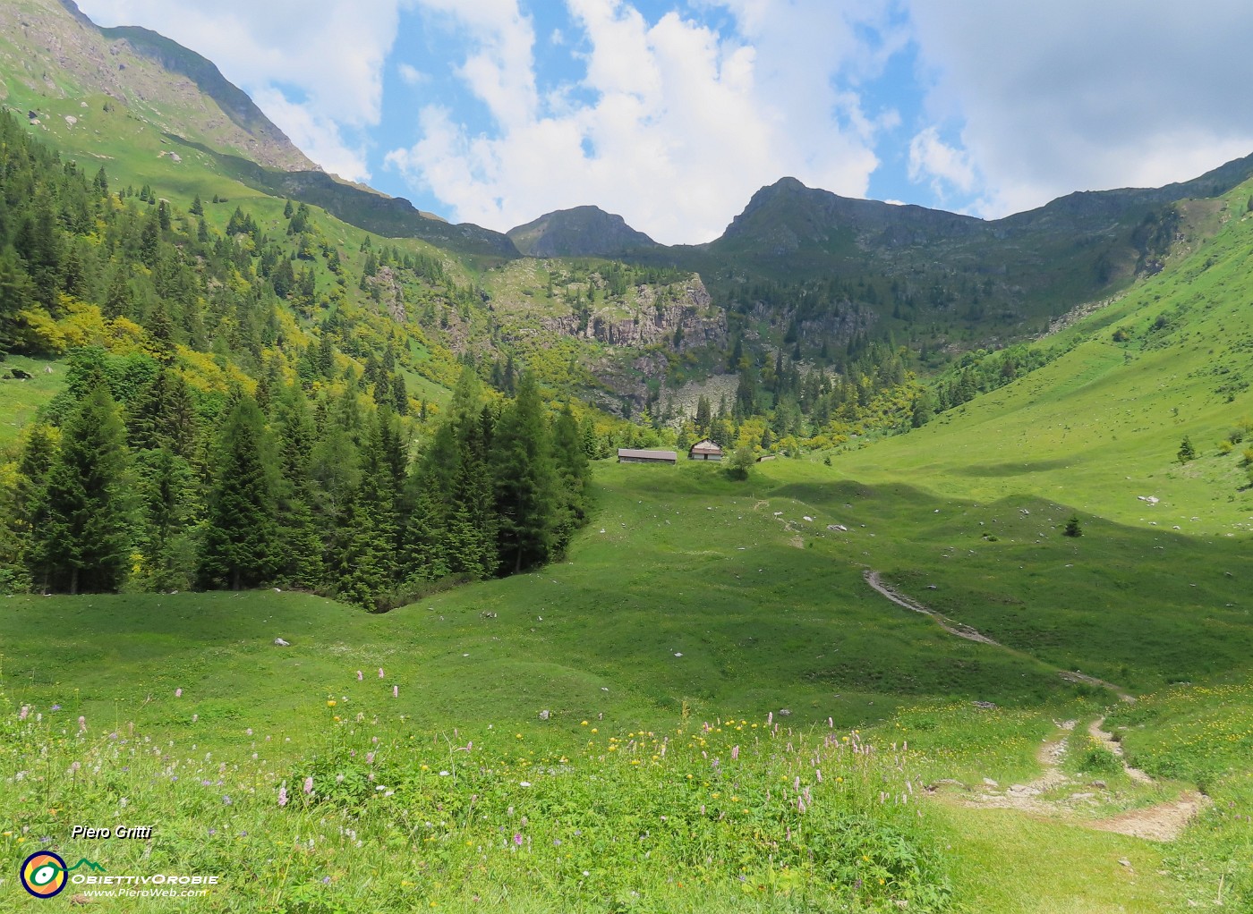 66 Rientriamo alle Baite di Mezzeno sotto il caldo sole meridiano.JPG
